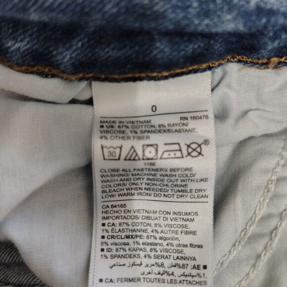 Old Navy Rockstar Button Fly Ankle Sz 0 Women's Skinny Mid Rise Stretch Jeans - Picture 4 of 4